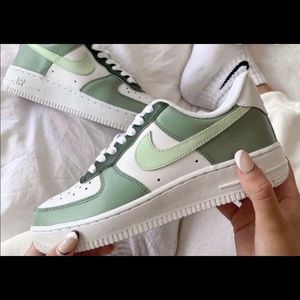 Custom Nike Air Force 1 Sage Green
